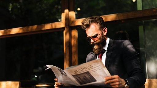 Stylish man read newspaper