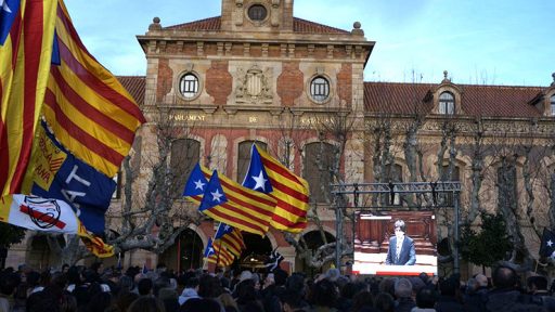 Catalan parliament before independence moment