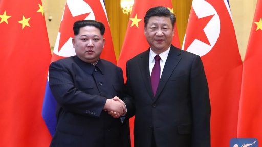 Kim in China with Xi