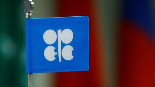 A flag with the Organization of the Petroleum Exporting Countries (OPEC) logo is seen during a meeting of OPEC and non-OPEC countries in Vienna