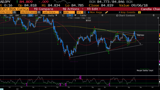 Morgan Stanley CAD/JPY expectations